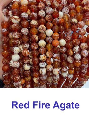 Red Fire Agate  15" Strand